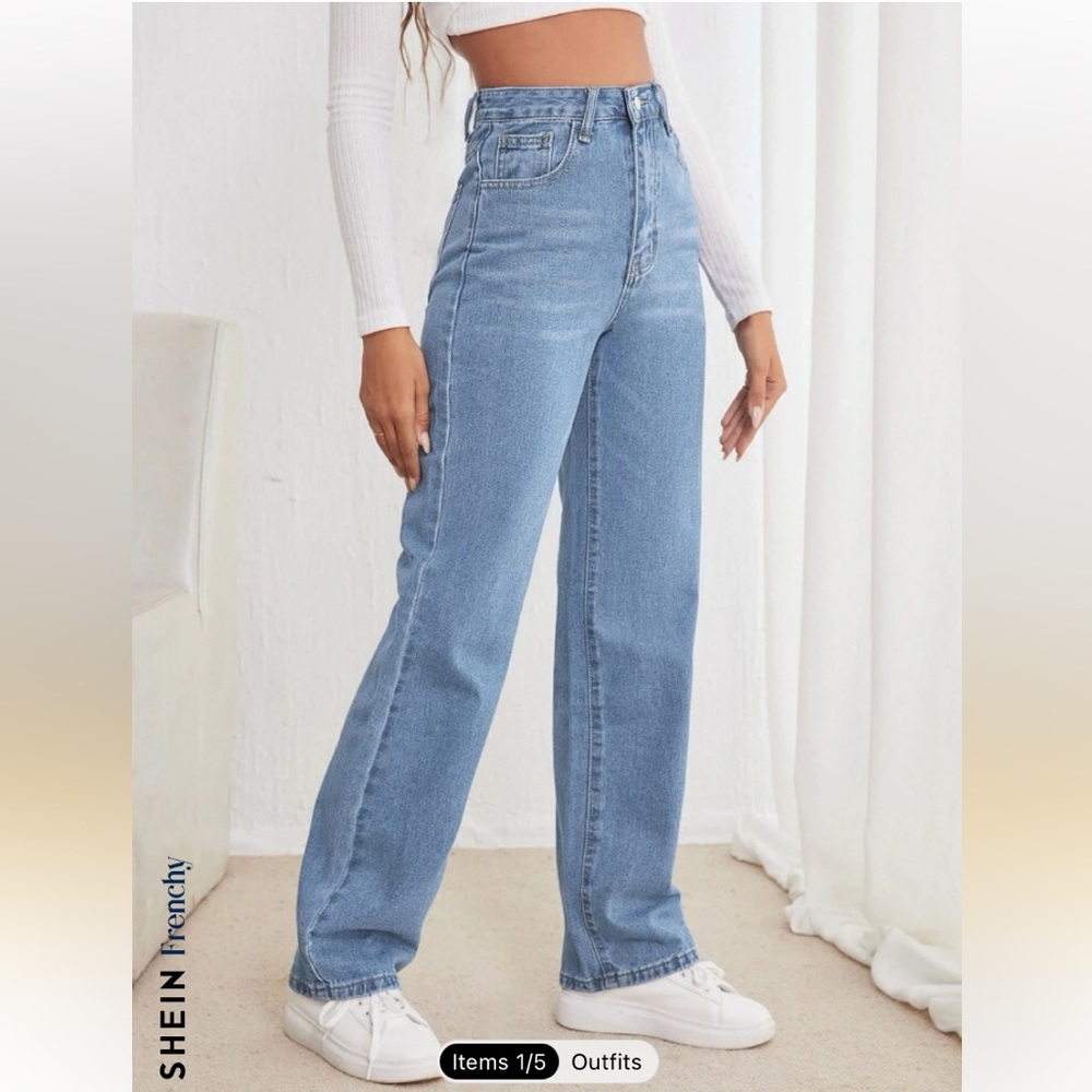 Light Wash SHEIN Jeans, Size L (8/10)